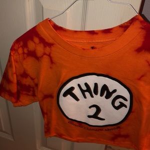 Custom Thing2 bleached dyed croptop.🔥